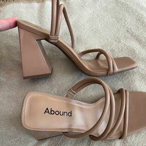 Abound 🎉 Austyn Tubular Strappy Block Heeled Sandal Tan Mocha Size 6 NEW