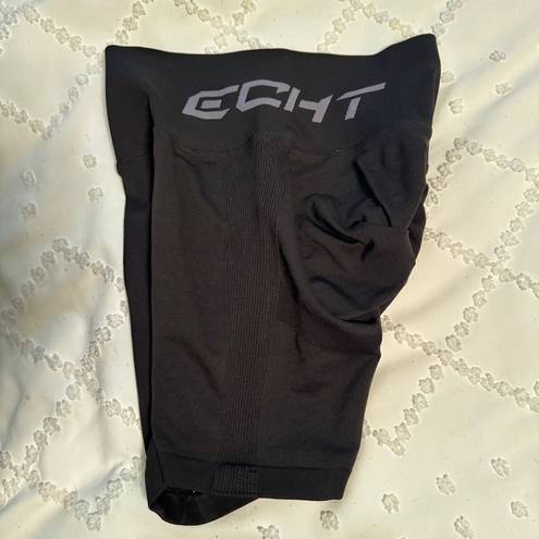 ECHT  Black Scrunch Arise Shorts Logo Gym