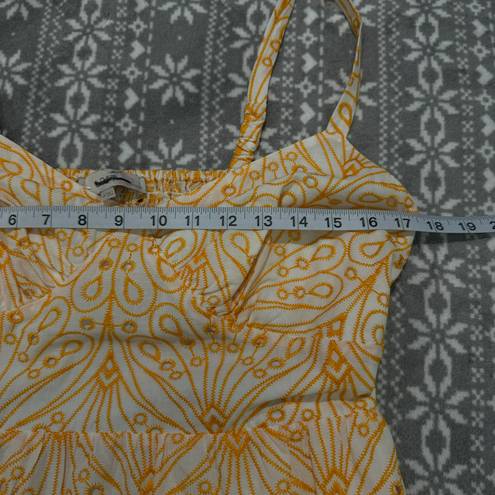 The Loft NWT Eyelet Open Back Maxi Dress Yellow/White Size 14 Petite