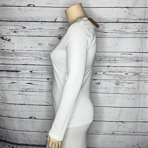 Krass&co G.H. Bass & . NWT Size XL White Long Sleeve V-Neck Core Knit Top Shirt