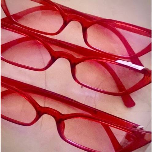 BP NWT!  NORDSTROM Super Slim Retro Cat Eye Red Tinted Sunglasses