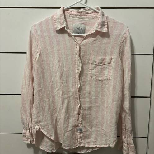 Rails  Pink & White Stripe Button Down Top