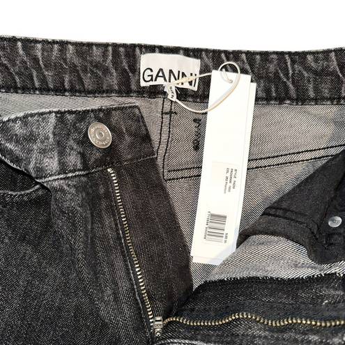 Ganni NWT  Washed Denim High Waisted Black Jeans in Phantom 30