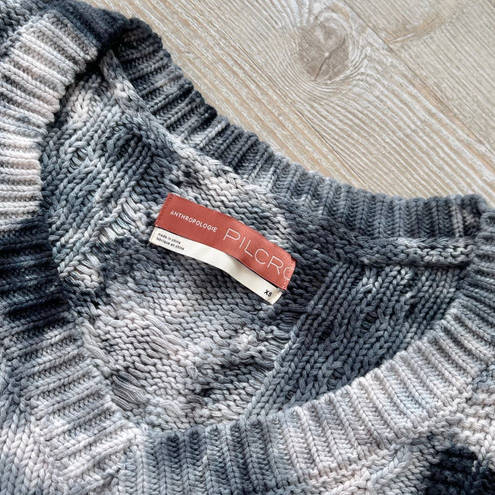 Pilcro  Anthropologie Joni Chunky Tie‎ Dye Cable Knit Sweater | XS