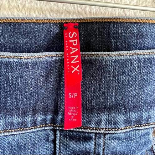 Spanx  Distressed Denim High Rise Elastic Waist Jeggings