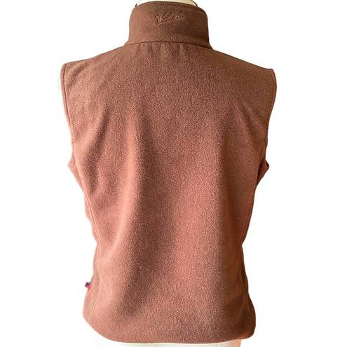 Woolrich  Women's Brown Sleeveless Fleece Jacket Vest ~ Size LARGE