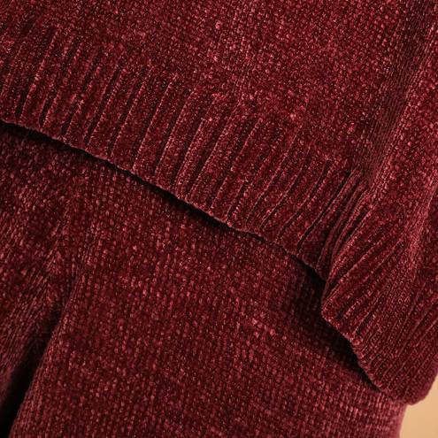 Lulus Weekend Chiller Plum Purple Chenille Knit Lounge Joggers