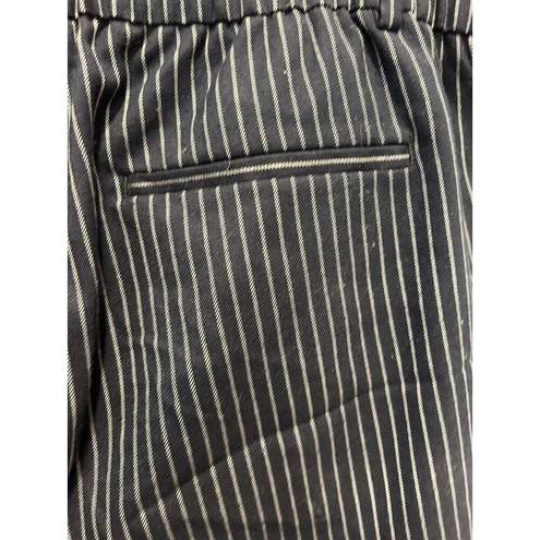 The Loft  Outlet Original Straight Blue White Striped Elastic Waist Pants Size 14