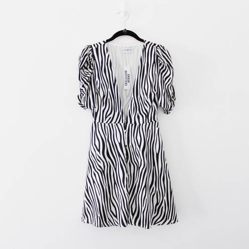 LIONESS Ask Anything Zebra Print Mini Dress NWT