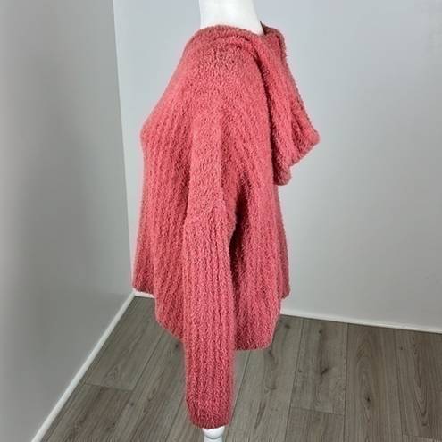 SO  Pink Sherpa Like Pullover Sweater Size Large