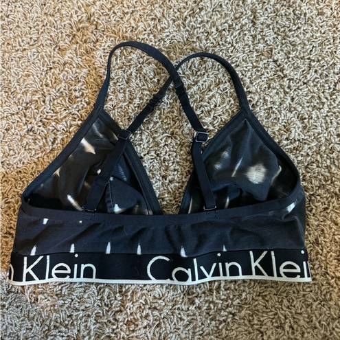 Calvin Klein Black Cream Jersey Cotton Bralette