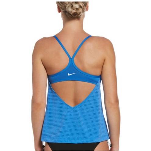 Nike  Essential Layered 2-in-1 Sporty Tankini Swim Top Small "Pacific Blue"