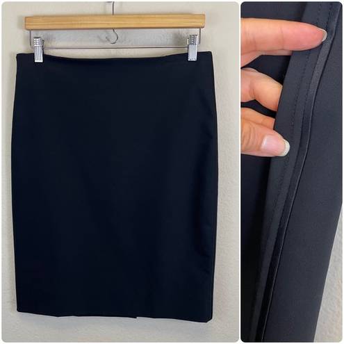 The Row  Satin Trim Classic Pencil Skirt Black Size 8