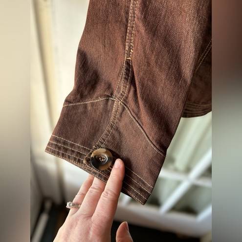 Westport  Woman Size 22/24 Brown Denim Jacket • Long Sleeved Button Up EGUC