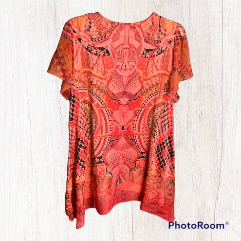 Live and let live Multi colors & Designs Blouse w Sheer Sleeves And Sequins Wm 1X