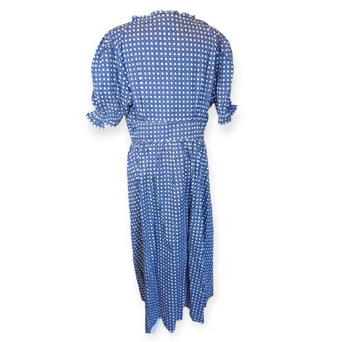 Hill House Sabrina Dress Blue Basketweave Cotton Size XXL