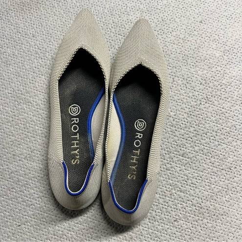 Rothy's The Point Dove Gray Knit Ballet Flats Women’s Size US 8 EUC