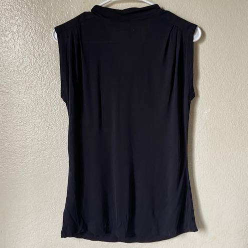 Coldwater Creek Black Sleeveless Draped Top