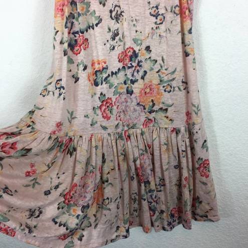 Rebecca Taylor  Marlena Pink Floral Linen Jersey Sleeveless Mini Dress Large