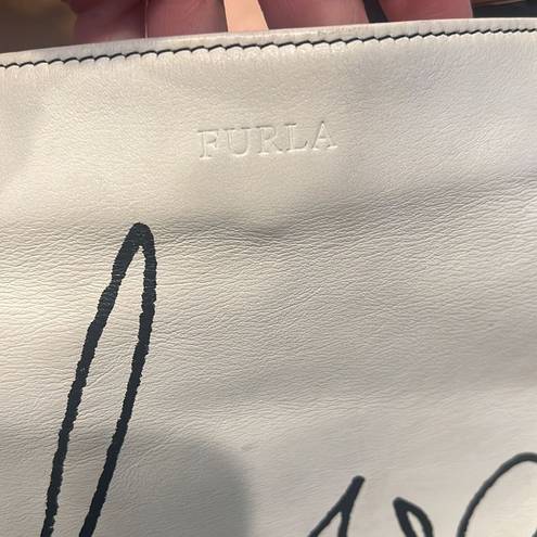 Furla  Love Difference Cream Black Crossbody Bag