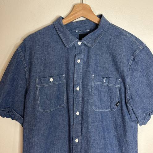 Vans  ladies button up denim short sleeve top size XL