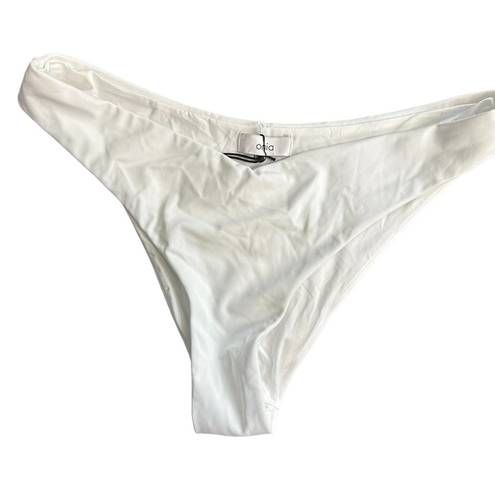 ONIA  White Bikini Bottom Size LARGE Cheeky V High Cut Chiara Quiet Luxury NEW