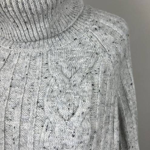 Krass&co The White Label  Sweater M Womens Gray Cable Knit Turtleneck‎ Wool Alpaca