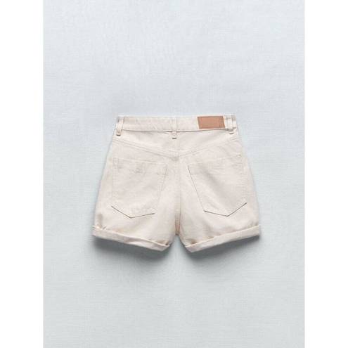 ZARA  Beige 0 Mom High Rise Bermuda Shorts