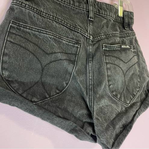 Rolla's  Mirage Black Denim Jean Shorts High Rise Loose Fit Size 26