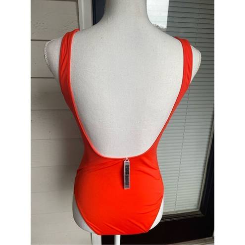 PINK - Victoria's Secret Victoria Secret Pink Scoop One Piece Swimsuit Medium Orange Solid