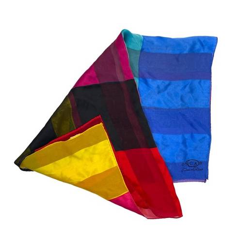 Oscar de la Renta  Rainbow Silk Square Scarf