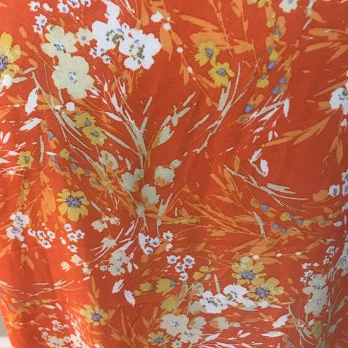 Cynthia Steffe NWT  Women Cap Sleeve Orange, Floral blouse