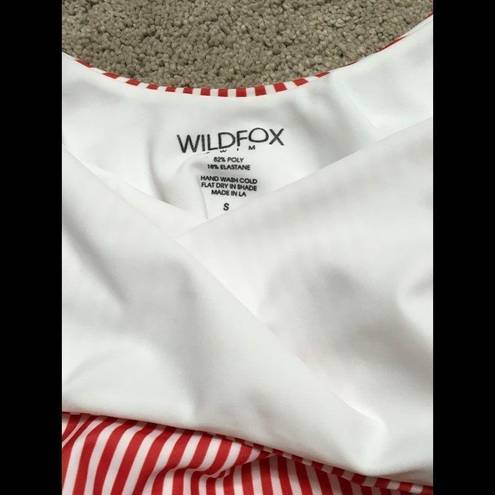 Wildfox New.  red stripe swimsuit. Small. Retail $178