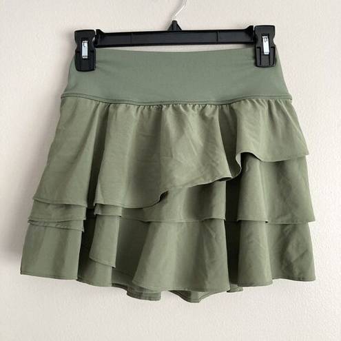 Aerie Offline By  Ruffled Skirt Green Skort Womens Size Small Pull On Athletic