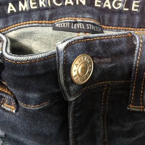 American Eagle  next level stretch Jean‎ denim short shorts size 00 distressed