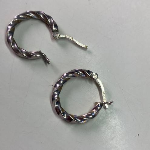 Twisted Vintage 925 Silver  Hoop Earrings