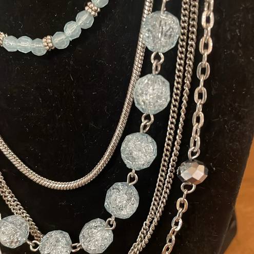 Krass&co NY &  Light Blue and silver 5 strand necklace