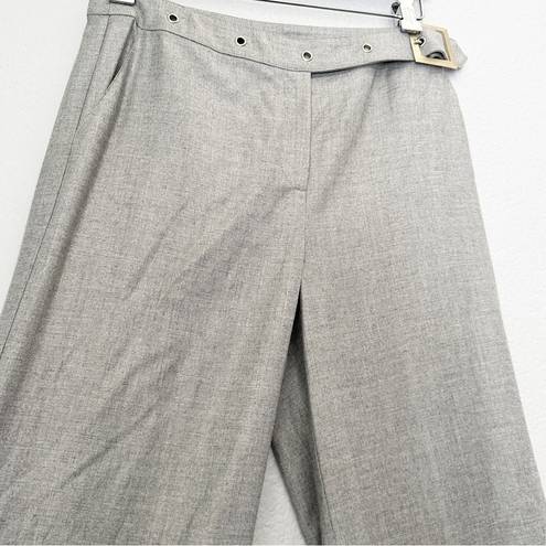 St. John  Gray Wide Leg Dress Pants With Belt 6