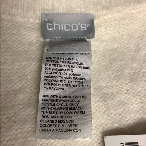 Chico's Chico’s fabulously cream mixed‎ stitch poncho size S-M (3599)