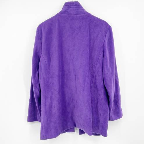 Bob Mackie  Wearable Art Fleece Embellished Purple Jacket SZ L Art To Wear