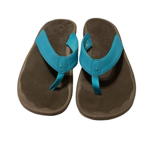 Olukai  Ohana Women's Sandals Tropic Blue Dark Java Flip Flops size 7