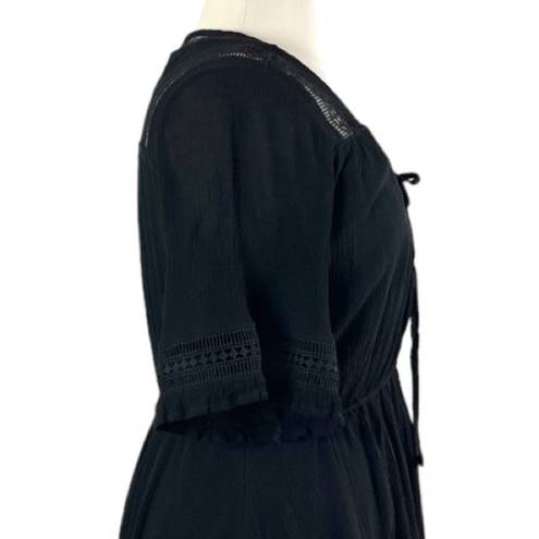 City Chic Dress V-neck Tie Elastic Waist Black Layered Skirt Women’s Size 18