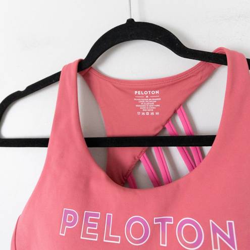 Peloton  Cadent Strappy Fast Pink Sports Bra Size Medium