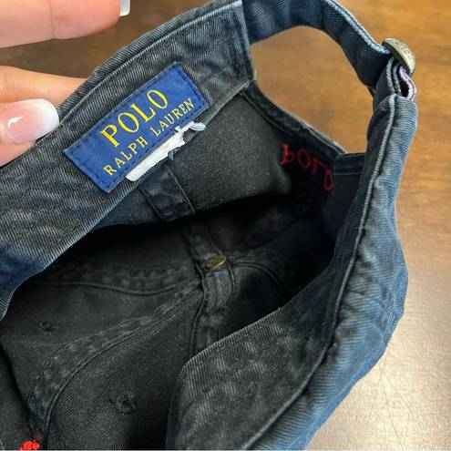 Polo  Ralph Lauren Faded Black Dad Hat Worn In Distressed