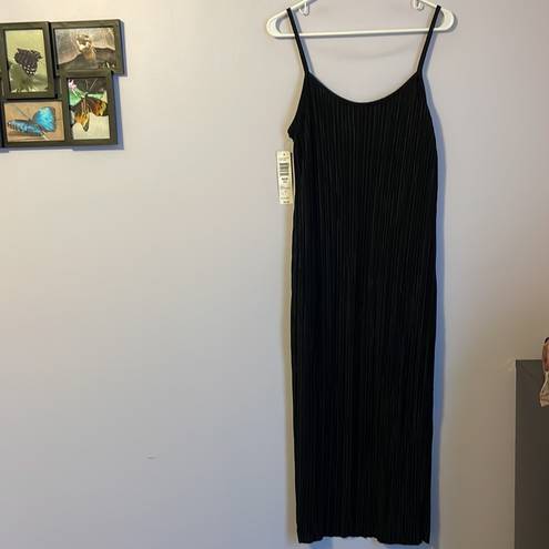 Tiana B . Black Ribbed Spaghetti Strap Maxi Dress size 12