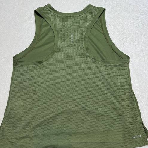 Nike Running Dri-Fit Green Swoosh Emblem Athletic Tank Top