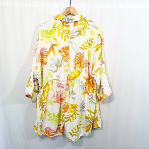 l*space L* Pacifica Tunic Button Down Top Swim Cover in Summers Tropic