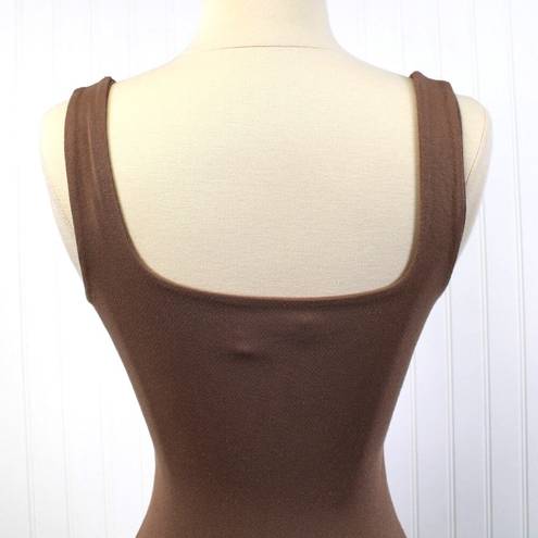 Naked Wardrobe  Womens Small Bodycon Stretchy Mini Dress Mocha Brown Club Party