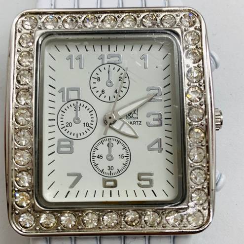 Krass&co Ny &  ladies Quartz analog rhinestones watch 31mm 7”-7.5” new battery