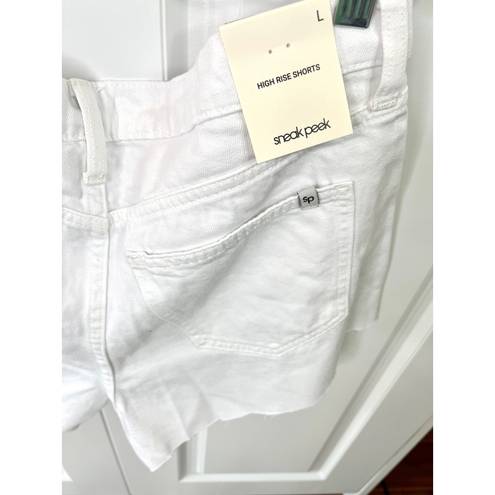 Sneak Peak Lulu’s Coolest Arrival White High-Rise Denim Cutoff Shorts by